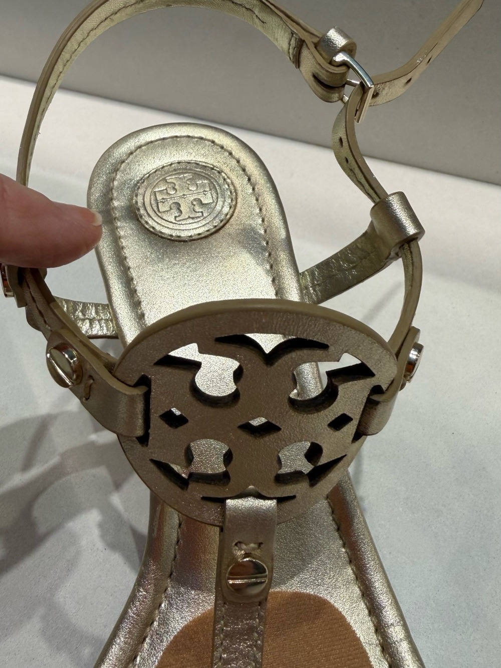 Tory Burch Spark Gold Wedge Sandal - Picture 7 of 7